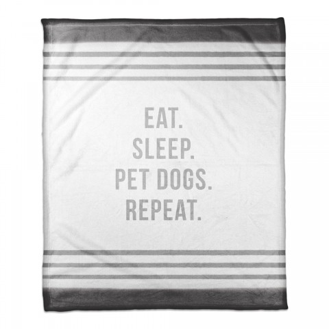 Eat Sleep Pet Dogs Repeat 50x60 Coral Fleece Blanket