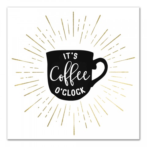 It's Coffee O'Clock 16x16 Canvas Wall Art