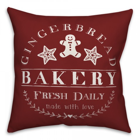 Gingerbread Bakery 18x18 Spun Poly Pillow