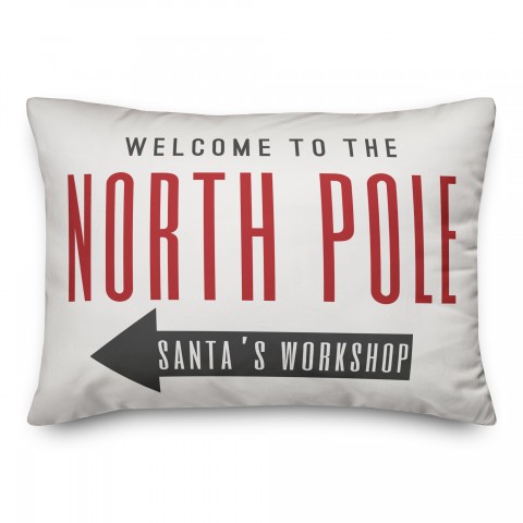 Welcome to the North Pole 14x20 Spun Poly Pillow