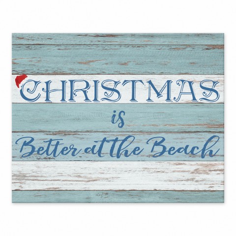 Christmas is Better by the Beach 8x10 Tabletop Canvas