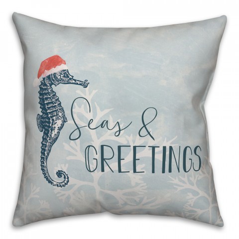 Seas and Greetings 18x18 Spun Poly Pillow