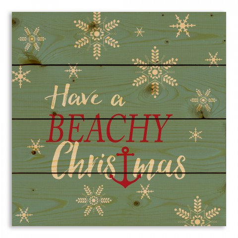 Have a Beachy Christmas 14x14 Pallet Wood Art