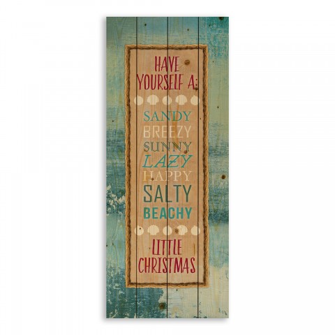 Beachy Little Christmas 14x36 Pallet Wood Art