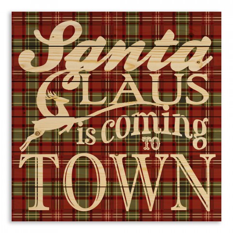 Santa Claus is Coming to Town 21x21 Pallet Wood Art