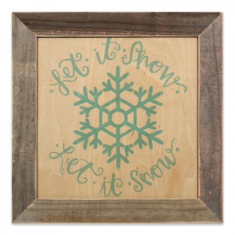 Let It Snow, Let It Snow 12x12 Framed Pallet Wood Art