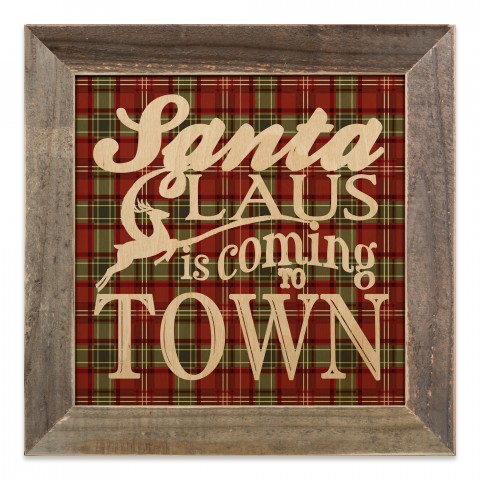 Santa Claus is Coming to Town 12x12 Framed Pallet Wood Art