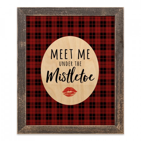 Meet Me Under the Mistletoe 14x11 Framed Pallet Wood Art