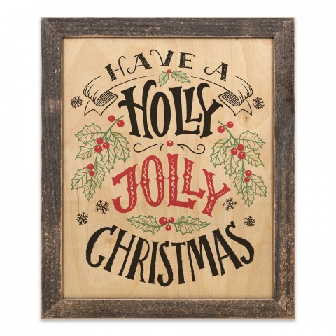 Have a Holly Jolly Christmas 14x11 Framed Pallet Wood Art