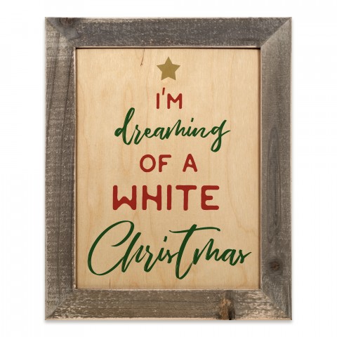I'm Dreaming of a White Christmas 14x11 Framed Pallet Wood Art