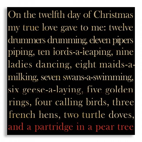 12 Days of Christmas 10.5x10.5 Pallet Wood Art