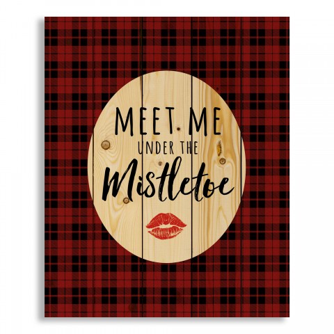 Meet Me Under the Mistletoe 18x22 Pallet Wood Art