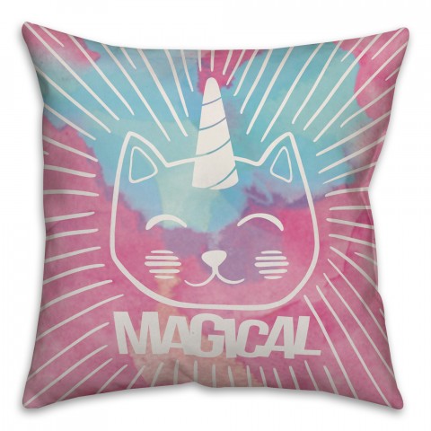 Magical Kittycorn 18x18 Spun Poly Pillow