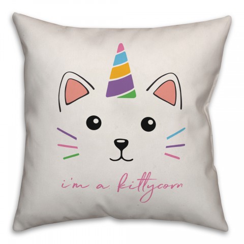 I'm a Kittycorn 18x18 Spun Poly Pillow