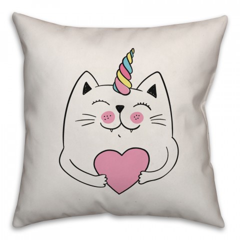 Unicat Heart 18x18 Spun Poly Pillow