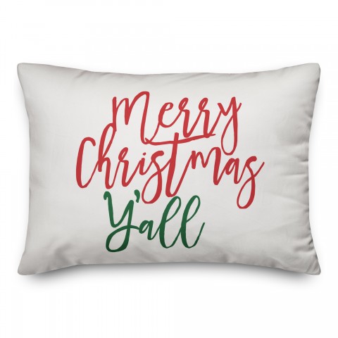 Merry Christmas Y'all 14x20 Spun Poly Pillow