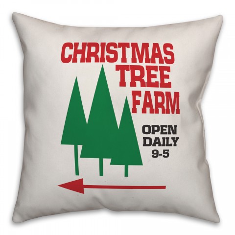 Christmas Tree Farm 18x18 Spun Poly Pillow