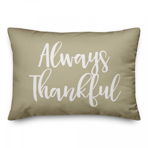 Always Thankful in Beige 14x20 Spun Poly Pillow