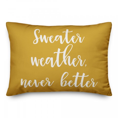 Sweater Weather Never Better in Mustard 14x20 Spun Poly Pillow