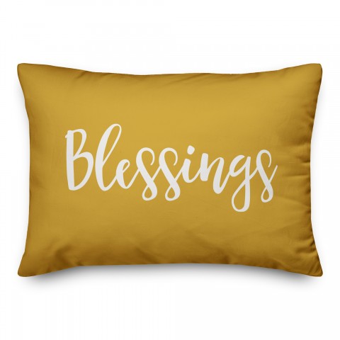 Blessings in Mustard 14x20 Spun Poly Pillow