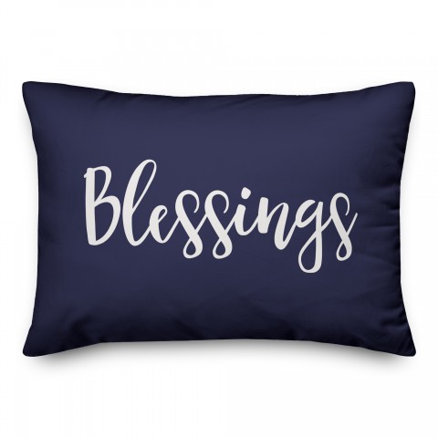 Blessings in Navy 14x20 Spun Poly Pillow
