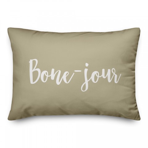 Bone-jour in Beige 14x20 Spun Poly Pillow
