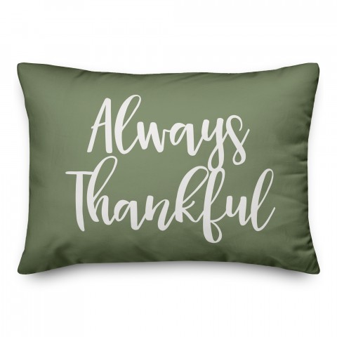 Always Thankful in Green 14x20 Spun Poly Pillow