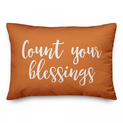 Count Your Blessings in Orange 14x20 Spun Poly Pillow