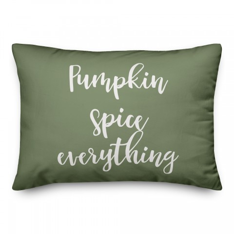 Pumpkin Spice And Everything Nice in Green 14x20 Spun Poly Pillow