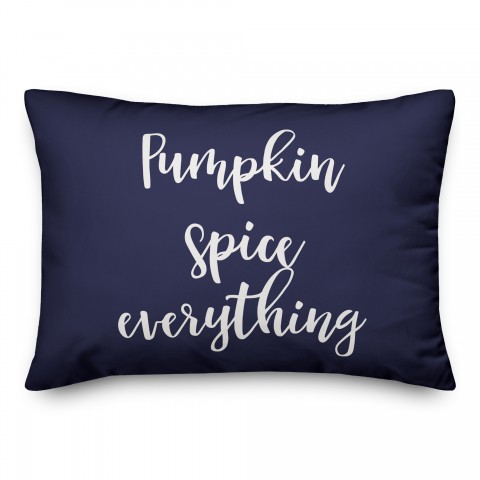 Pumpkin Spice And Everything Nice in Navy 14x20 Spun Poly Pillow