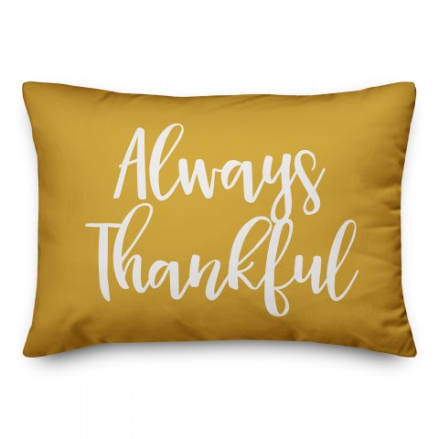 Always Thankful in Mustard 14x20 Spun Poly Pillow
