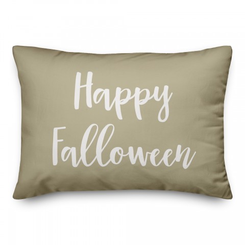 Happy Falloween in Beige 14x20 Spun Poly Pillow