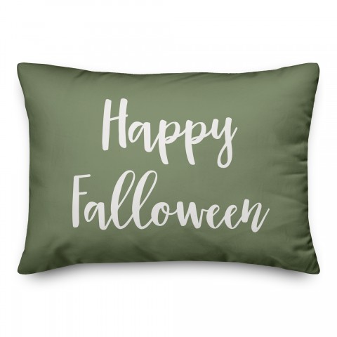 Happy Falloween in Green 14x20 Spun Poly Pillow