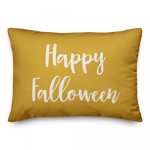Happy Falloween in Mustard 14x20 Spun Poly Pillow