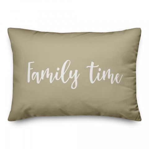 Family Time in Beige 14x20 Spun Poly Pillow