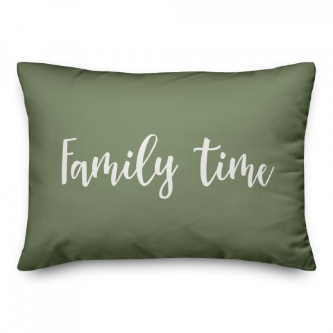 Family Time in Green 14x20 Spun Poly Pillow