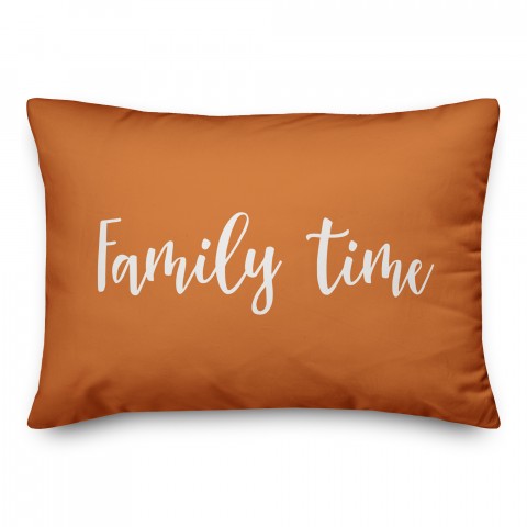 Family Time in Orange 14x20 Spun Poly Pillow