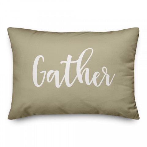 Gather in Beige 14x20 Spun Poly Pillow