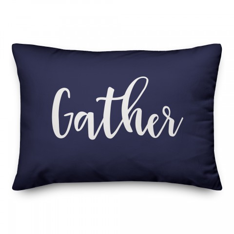 Gather in Navy 14x20 Spun Poly Pillow
