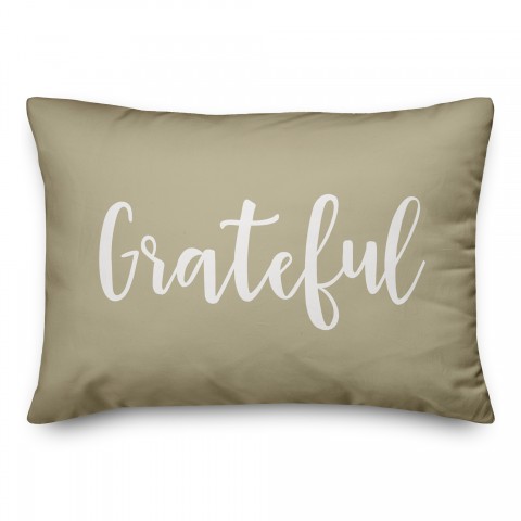 Grateful in Beige 14x20 Spun Poly Pillow