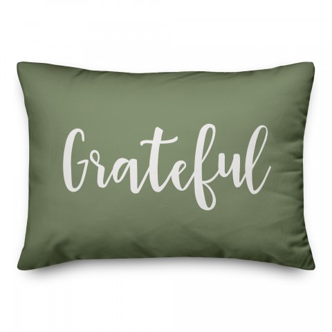 Grateful in Green 14x20 Spun Poly Pillow