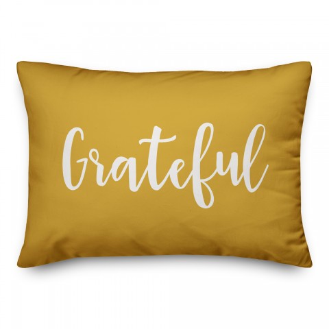Grateful in Mustard 14x20 Spun Poly Pillow
