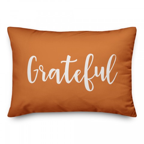 Grateful in Orange 14x20 Spun Poly Pillow