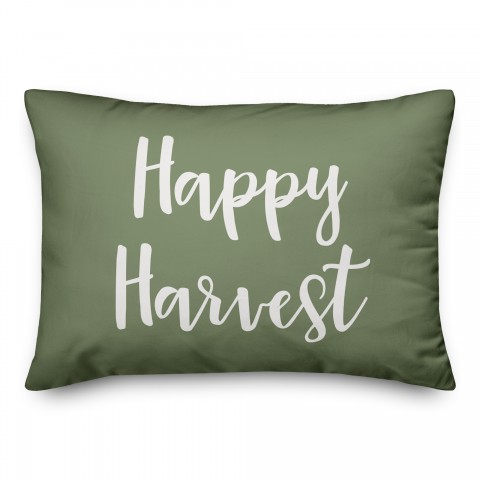 Happy Harvest in Green 14x20 Spun Poly Pillow
