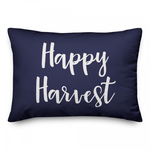 Happy Harvest in Navy 14x20 Spun Poly Pillow