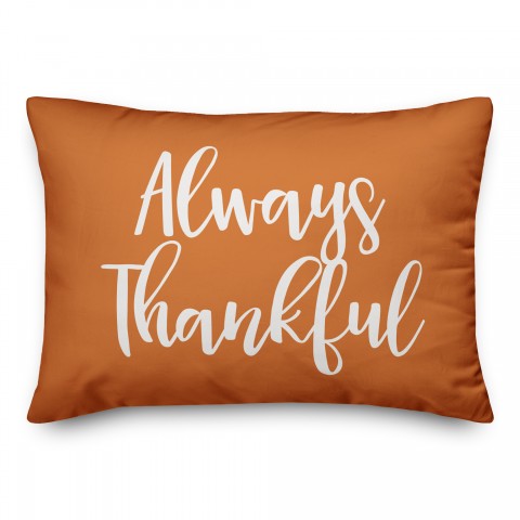 Always Thankful in Orange 14x20 Spun Poly Pillow