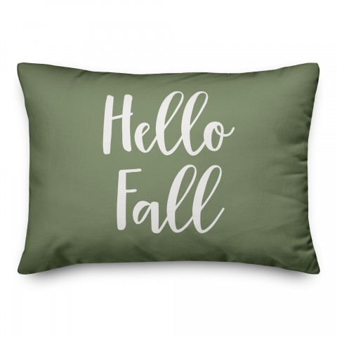Hello Fall in Green 14x20 Spun Poly Pillow