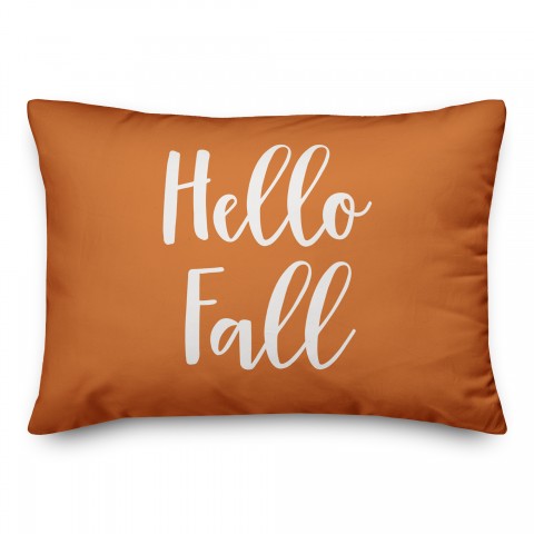 Hello Fall in Orange 14x20 Spun Poly Pillow
