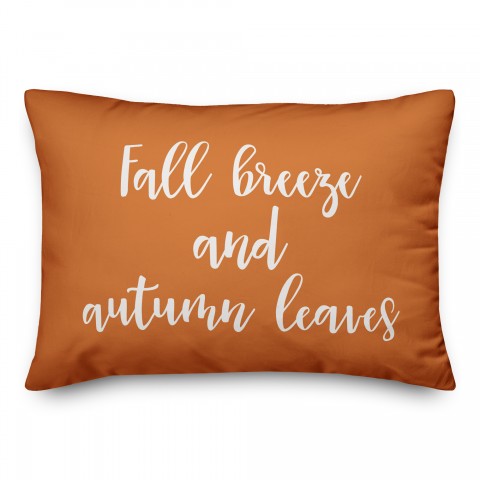 Fall Breeze And Autumn Leaves in Orange 14x20 Spun Poly Pillow
