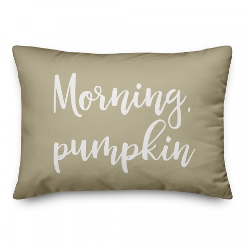 Morning, Pumpkin in Beige 14x20 Spun Poly Pillow